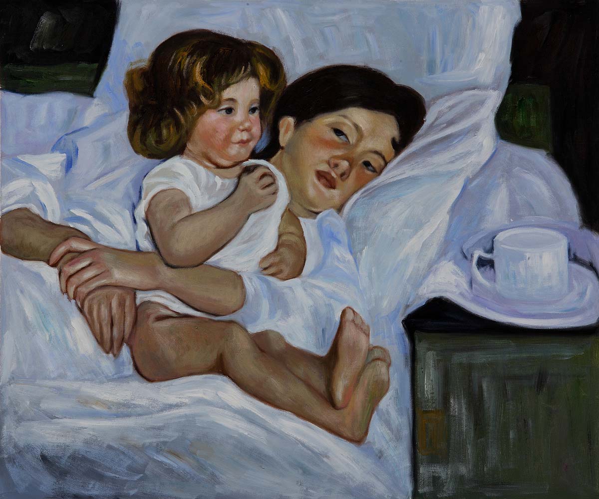 Breakfast in Bed - Mary Cassatt Painting on Canvas